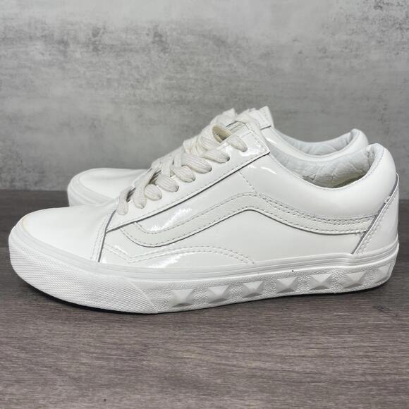 Vans Shoes - Vans Shoes Womens Size 8 White Patent Leather Old Skool Sneaker